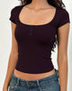 Imagen de Vibian Top de manga corta en Oxblood