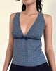 Imagen de Vishata Top en Mini Gingham Azul Oscuro