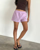 Image of Voir Pantalones cortos de popelina a rayas rosa y violeta