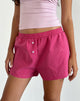 Image of Voir Pantalones cortos de popelina Rayas rojas y rosas