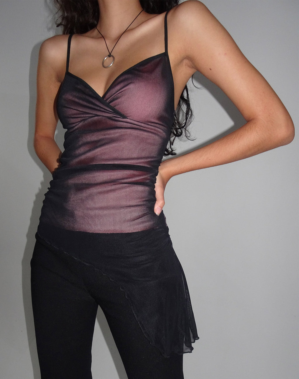 Waca Top negro con forro rosa