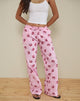 Imagen de Wasic Pantalón de pata ancha de lino en popelín Swirl rosa