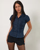 Imagen de la blusa Wilmot de popelina azul marino