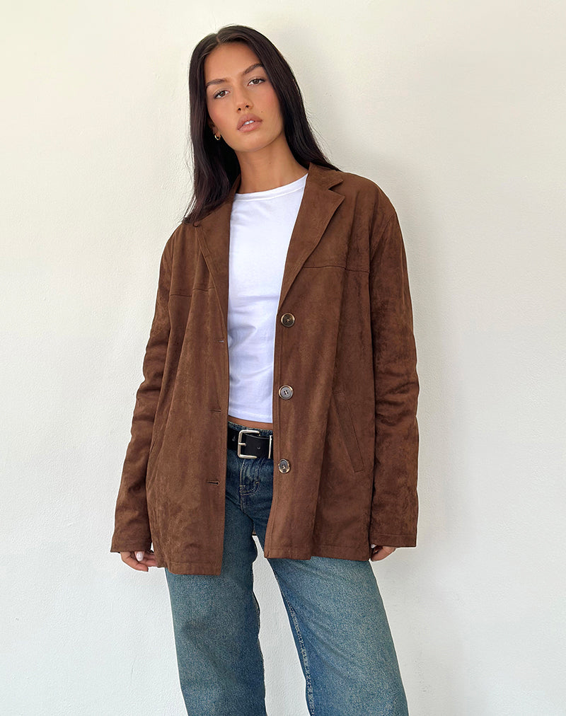 Chaqueta Wita en ante marrón