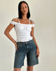 Imagen de Xavan Bardot Tie Shoulder Top in White