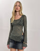 Imagen de Yamari Top de punto jacquard Verde