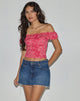 Imagen de Yokai Bardot Top en Paisley Retro Rosa