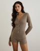 Imagen de Yunji Button Cardigan in Lurex Gold