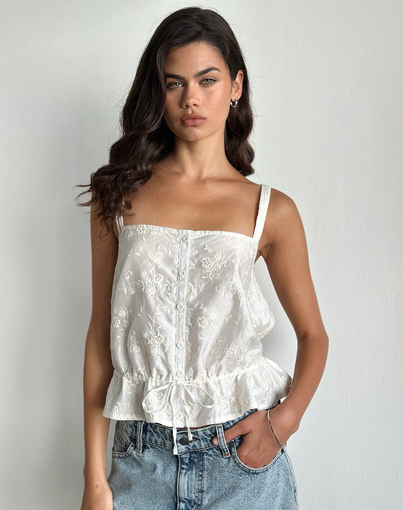 Imagen de Zaraku Top en Fresia Broderie Marfil