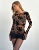Imagen de Zerlin Top en Flock Floral Marrón