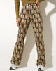 Imagen de Zoven Flare Trouser in Retro Spot Brown