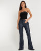 Imagen de Zyanna Flare Trousers en PU azul marino oscuro