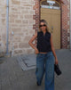 Imagen de MOTEL X JACQUIE Virago Zip Up Sleeveless Jacket in in Sketchy Stripe Negro