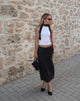 Imagen de MOTEL X JACQUIE Duende Falda Midi en Sketchy Stripe Negro