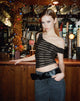 Imagen de Calypso Off Shoulder Top in Lurex Gold Stripe