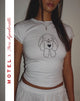 Imagen de MOTEL X Toni Agost Tattoo Izzy Tee in White with Heart Bunny Motif
