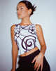 imagen de Rembulan Asymmetric Top en Mono Doodle Blanco y Negro