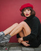 Imagen de Neve Jumper Dress in Rib Knit Negro