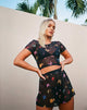 Imagen de Tiney Crop Top Tee in Mesh Black Butterfly