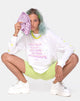 Image of Lottie Camiseta de manga larga en blanco con texto en descubierto X Top Niña