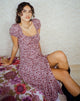 IMAGEN DE Vestido Larson Midi en 90's Floral Borgoña