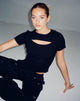 Morsche Cut Out Crop Top Negro