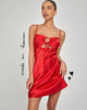 Rinti Slip Dress de satén rojo