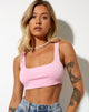 Imagen de Adela Crop Top en canalé rosa bebé