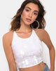 Imagen de Anery Crop Top en lentejuelas disco transparente