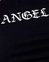 Ángel negro en blanco