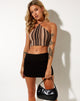 Imagen de April Crop Top en mezcla de rayas Marrón