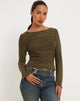 imagen de Armina Mesh Long Sleeve Top in Green Leaf