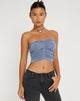 imagen de Asti Bandeau Crop Top en Frosty Blue