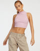 imagen de Azura Crop Top en Stripe Rib Morado y Marrón