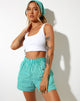 Imagen de LALA CORTA VERTICAL STRIPE GREEN WHITE
