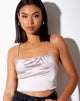 Imagen de Belisa Crop Top en Satén Gris Plata