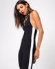 Imagen de Beripe Plunge Unitard en negro con raya blanca