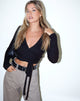 Imagen de Bianca Wrap Top de canalé Negro