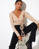 Imagen de Bianca Wrap Top en Rib Tan