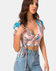 Imagen de Bilen Crop Top en Flor de Selva Azul y Crema