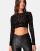 Imagen de Bonnie Crop Top en Red Animal Negro
