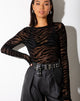 Imagen de Bonnie Top en Flock Cebra Horizontal Negro
