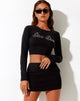 Imagen de Bonnie Crop Top en Negro Disco Diva Hotfix