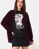 Imagen de Boyfriend Cardigan en Chenilla Ciruela