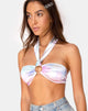 Imagen de Bandeau Bralet With Gold Ring in Pastel Tie Dye