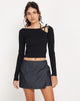 Imagen de la minifalda Braya Wrap en índigo oscuro