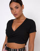 Imagen de Bria Crop Top en canalé Negro