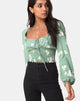Imagen de Carmen Top en Mono Flor Verde