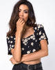 Imagen de Cavazza Crop Top en Grunge Daisy Floral