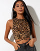 Imagen de Clias Crop Top Marrón Leopardo Nocturno